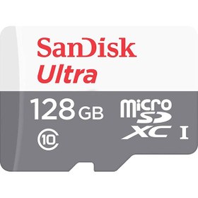 تصویر کارت حافظه microSD سن دیسک مدل Ultra کلاس 10 همراه با آداپتورظرفیت 128 گیگابایت 