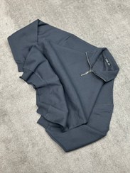 تصویر هودی مردانه نیم‌زیپ طوسی سایز ۲XL از پنبه ۱۰۰٪ 