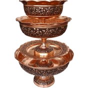 تصویر ست پذیرایی مسی گلبرگ لب چین 