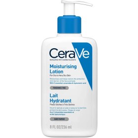 تصویر لوسیون کرم مرطوب کننده صورت و بدن سراوی Cerave حجم 473 میل اصل Moisturizing Lotion For Dry To Very Dry Skin 473ml