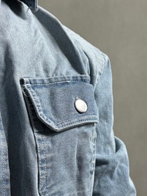 تصویر پیراهن کتی جین آبی 