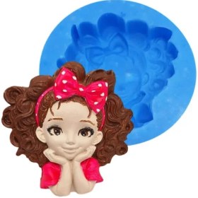 تصویر قالب سیلیکونی دختر مو فرفری 