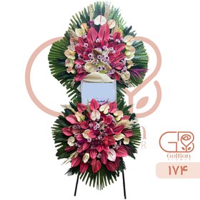 تصویر تاج گل دوطبقه آنتوریومی کد 174 