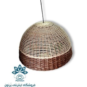 تصویر لوستر حصیر بافی دورنگ 