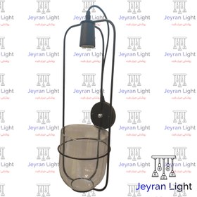 تصویر چراغ دیواری مدل گلدان مفتول - مشکی Wire vase model wall lamp