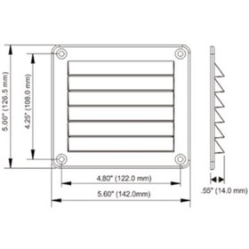 تصویر دریچه هوا مستطیلی کمپر 