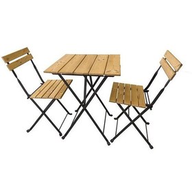 تصویر ست میز و صندلی تاشو 2 نفره چوبی پلی وود موتی طرح تارنو ایکیا ikea 
