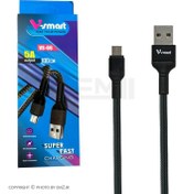 تصویر کابل میکرو USB برزنتی 1 متری وی اسمارت مدل VS-66 با خروجی 5 آمپر 