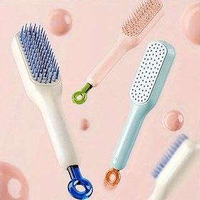 تصویر برس مو سیلیکونی شمعی جادویی - سبز روشن Magic candle silicone hair brush