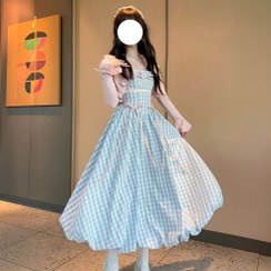 تصویر پیراهن نخی پرنسسی پینترستی - بلند 