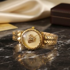 تصویر ساعت زنانه و دخترانه ورساچه رنگ ثابت بند باز 