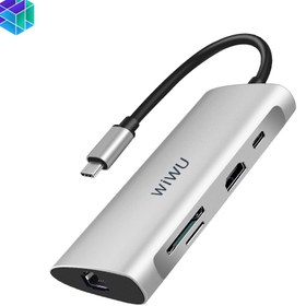 تصویر هاب تایپ سی دارای 8 پورت ویوو مدل Alpha 831HRT WiWU Alpha 831HRT Usb Type C Hub