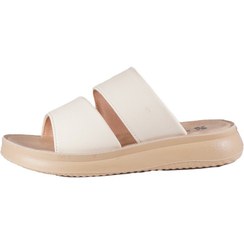 تصویر دمپایی و صندل زنانه چرم طرح ماری شیما کرم کفی طبی 