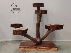 تصویر استند چوبی مدرن 6 شاخه مدل روستیک Wooden Stand 6 Branches Rustic Model