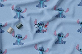 تصویر پارچه طرح استیچ stitch صورتی و آبی | کد B73 