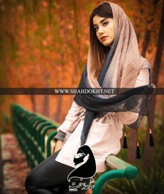 تصویر روسری مجلسی حریر پلیسه طیفی شنی SH-PELISETEIFI SCARFSHENI