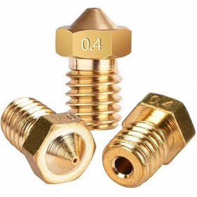 تصویر نازل هات اند 0.4 میلیمتر برنجی فیلامنت 1.75 پرینتر سه بعدی Brass Nozzle Hotend size 0.4 mm filament 1.75