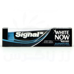تصویر خمیر دندان زغالی سیگنال ا signal white now men superpure toothpaste 75ml signal white now men superpure toothpaste 75ml