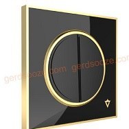 تصویر کلید دو پل ویرا مدل آلفا کلاسیک مشکی زه طلا Veera Switch And Sockets Black Gold Alpha Classic