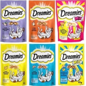 تصویر تشویقی گربه دریمیز طعم اردک 60 گرم Dreamies Treat With Duck 60g