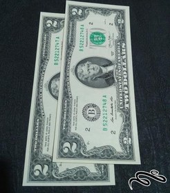 تصویر جفت ۲ دلاری بانکی امریکا 