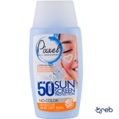 تصویر کرم ضد آفتاب پیکسل مناسب پوست خشک و حساس و نرمال اس پی اف 50 بدون رنگ حجم 50میلی لیتر 