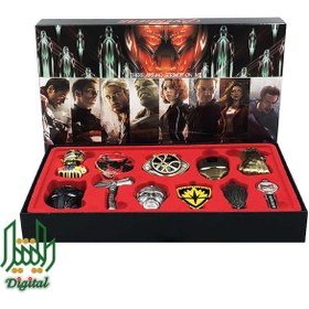 تصویر مجموعۀ گردن‌آویز و جا کلیدی مارول مدل Avengers Infinity War 