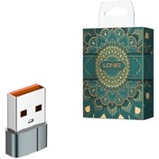 تصویر تبدیل TYPEC به USB جنس بدنه فلزی LC-150 LDNIO LC150 USB-C Female to USB Male Adapter
