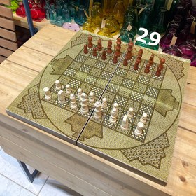 تصویر تخته نرد و شطرنج ام دی اف طرح خاتم کد 29 MDF backgammon and chess 29