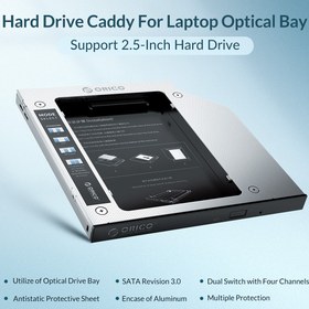 تصویر براکت هارد دیسک اینترنال لپ تاپ اوریکو مدل M95SS Orico M95SS Internal Hard Drive Caddy for Laptop