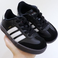 تصویر کتونی بچه گانه آدیداس سامبا تمام مشکی Adidas SAMBA 