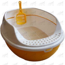 تصویر ظرف خاک گربه به همراه بیلچه و سینی جدا کننده کد 2412 Cat litter box with scoop