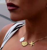 تصویر گردنیند صدف و ستاره ی دریایی استیل 