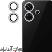 تصویر محافظ لنز دوربین نگین دار Redmi 13 4G شیائومی - مشکی 