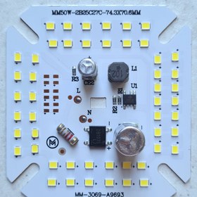 تصویر چیپ ال ای دی 50 وات ماژول دی او بی سی سی سی 2خازنه (حداقل سفارش 50 عدد) chip led dob 50w ccc 220v