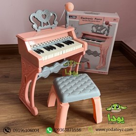 تصویر اسباب بازی پیانو دخترانه رنگ صورتی- electronic piano 