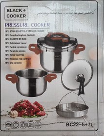 تصویر زودپز روگازی دوقلو مدل BC22-5+7L Twin gas pressure cooker model BC22-5+7L