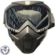 تصویر فیس ماسک موتور سواری با طلق دودی/شفاف 