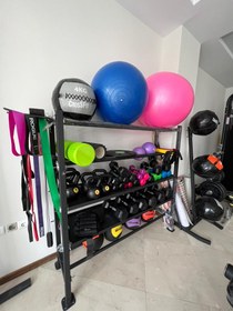 تصویر رک تجهیزات ورزشی 5 طبقه مدل KV001 KV001 5-story sports equipment rack