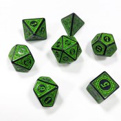 تصویر تاس وعده زمانی سبز مجموعه 7 عددی 