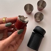 تصویر شات استیل ۴ تایی با جلد و روکش چرمی 