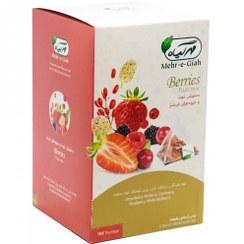 تصویر دمنوش توت و میوه های قرمز تی بگ مهرگیاه Mehr-e-Giah berry & red fruits herbal tea bags