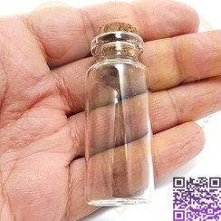 تصویر بطری شیشه ای بادرب چوب پنبه ارتفاع6سانت 