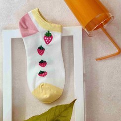 تصویر جوراب مچی زنانه توت فرنگی فری سایز از ۳۴ تا ۴۲ 