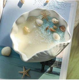 تصویر شمع صدف بزرگ رنگی 