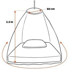 تصویر سفید - تور تخت خواب و پشه بندکودک و نوجوان با سایز دور تور 6 متر 