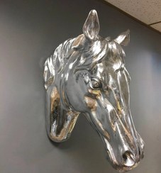 تصویر مجسمه سردیس اسب دیواری سیلور/طلایی کد1026 
