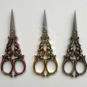 تصویر قیچی گلدوزی آنتیک مدل 208 