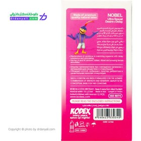 تصویر کاندوم تحریک کننده و تاخیری نوبل ناچ کدکس 12 عددی Nach Kodex Nobel Ultra Sexual Desire And Delay Condom 12 pcs