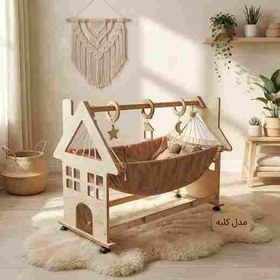 تصویر تخت و گهواره مدل کلبه 